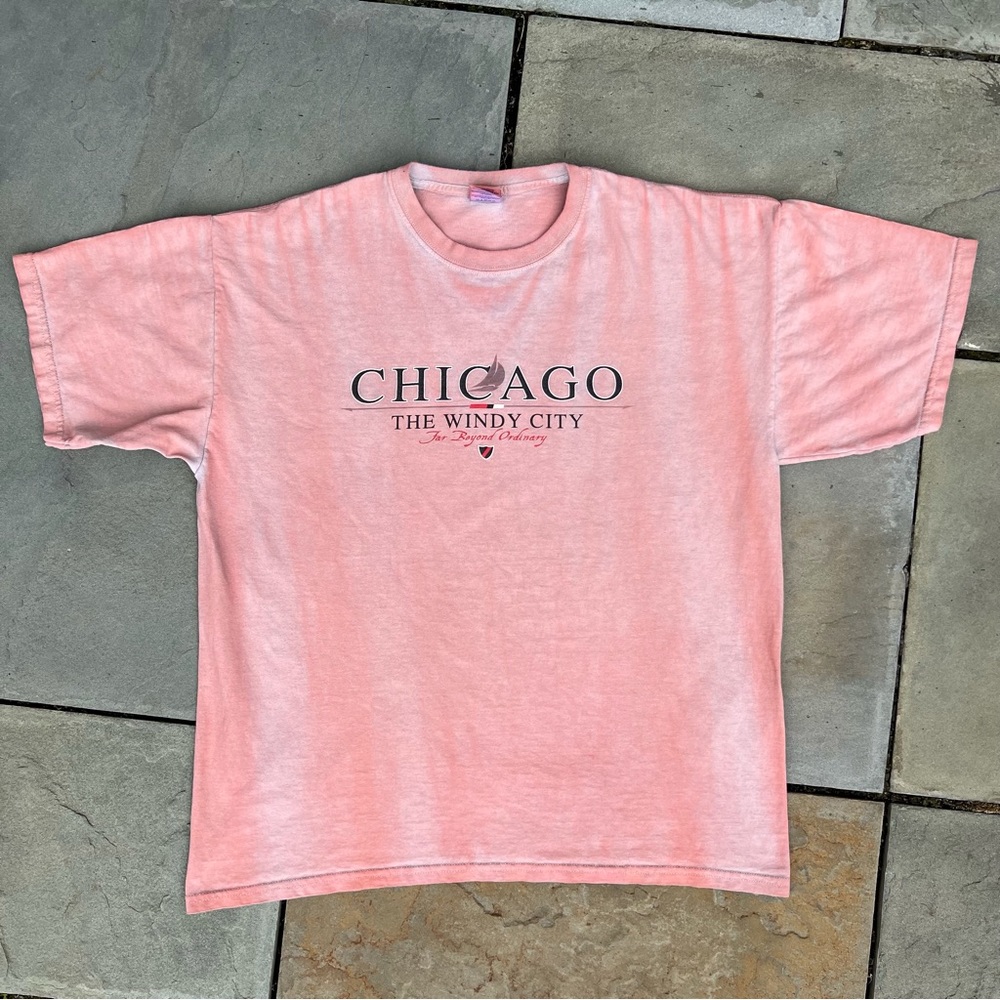 Overdyed Chicago Windy City Short Sleeve T-Shirt Upcycled